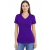 T-shirt Damski purpurowa dekolt w serek roz. S